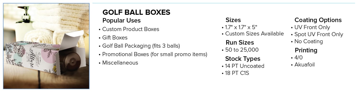 Golf Ball Boxes Custom Paper Boxes Vulcan Information Packaging