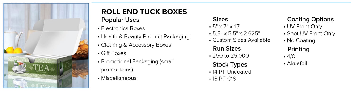 Roll End Tuck Boxes Custom Paper Boxes Vulcan Information Packaging