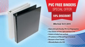 10% Discount PVC Free Binders