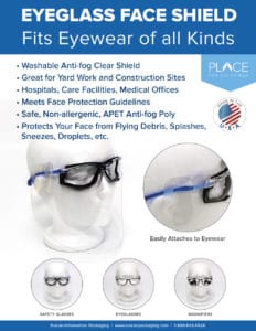 Eyeglass Face Shield Flyer Vulcan NAPCO PLACE Brand